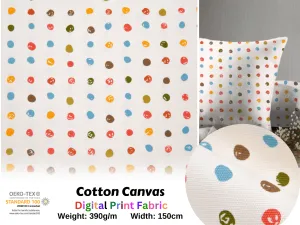 100% Cotton Half Panama Printed Fabric / Canvas printed Fabric /  Colorful Splash Dots Digital Print  Fabric