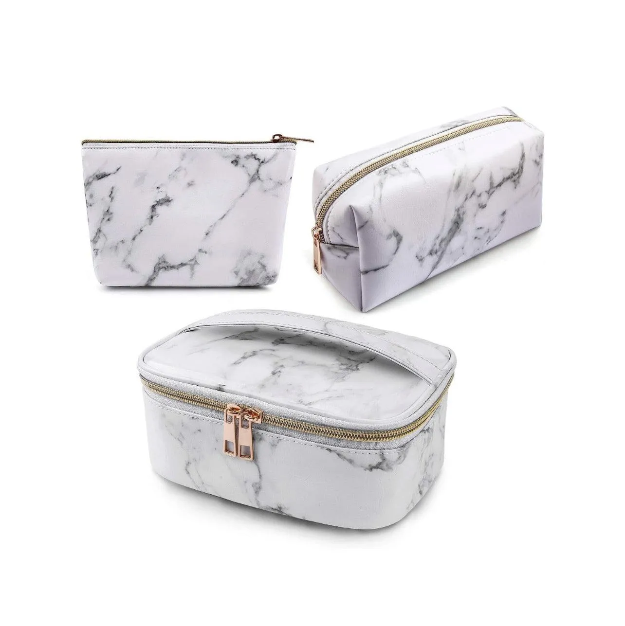 3 PIECE Marble Cosmetic bag