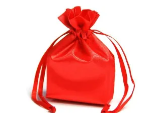 3X4 Red Elegant Satin Bags - 12 pcs