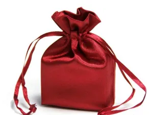 4x6 Burgundy Elegant Satin Bags - 12 pcs