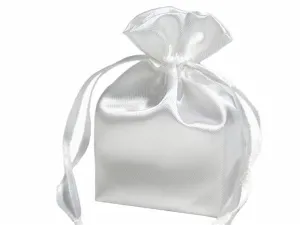 4x6 White Elegant Satin Bags - 12 pcs