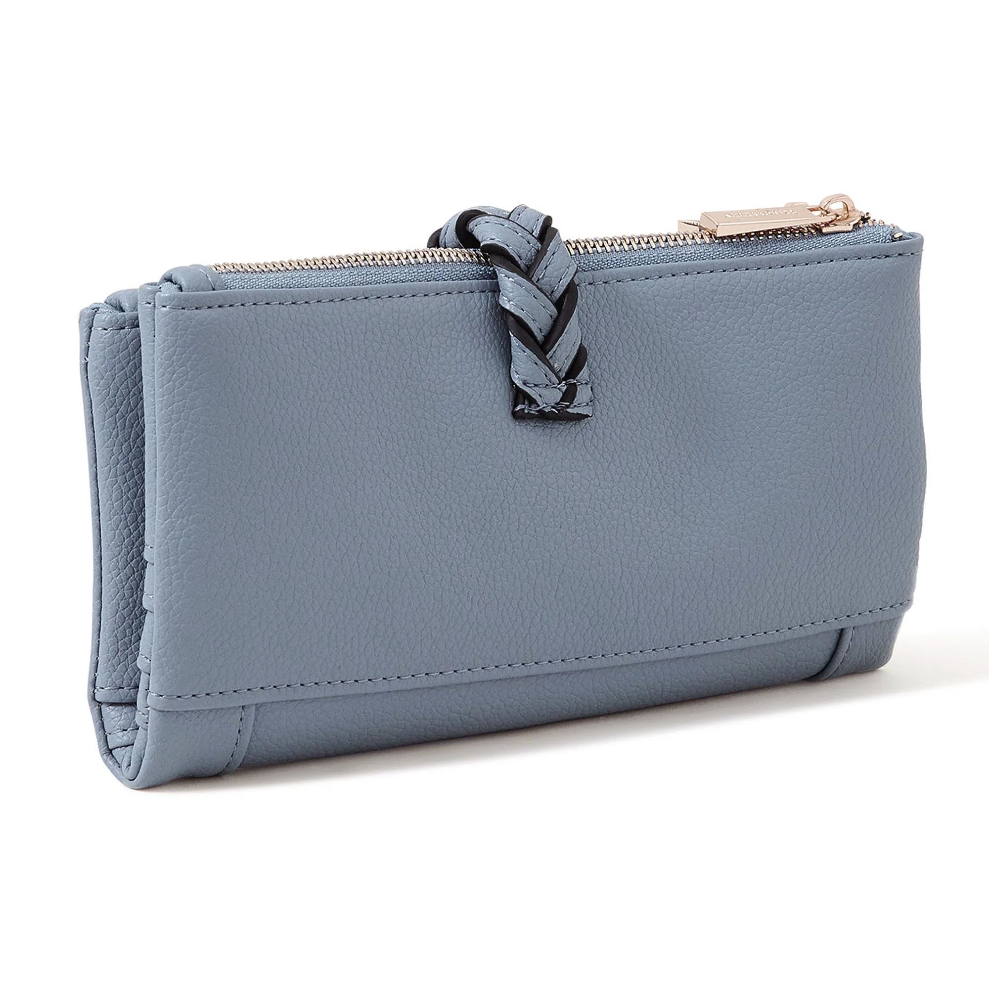 Accessorize London Women's Blue
 Plait Push Lock Wallet