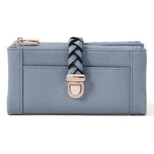 Accessorize London Women's Blue
 Plait Push Lock Wallet