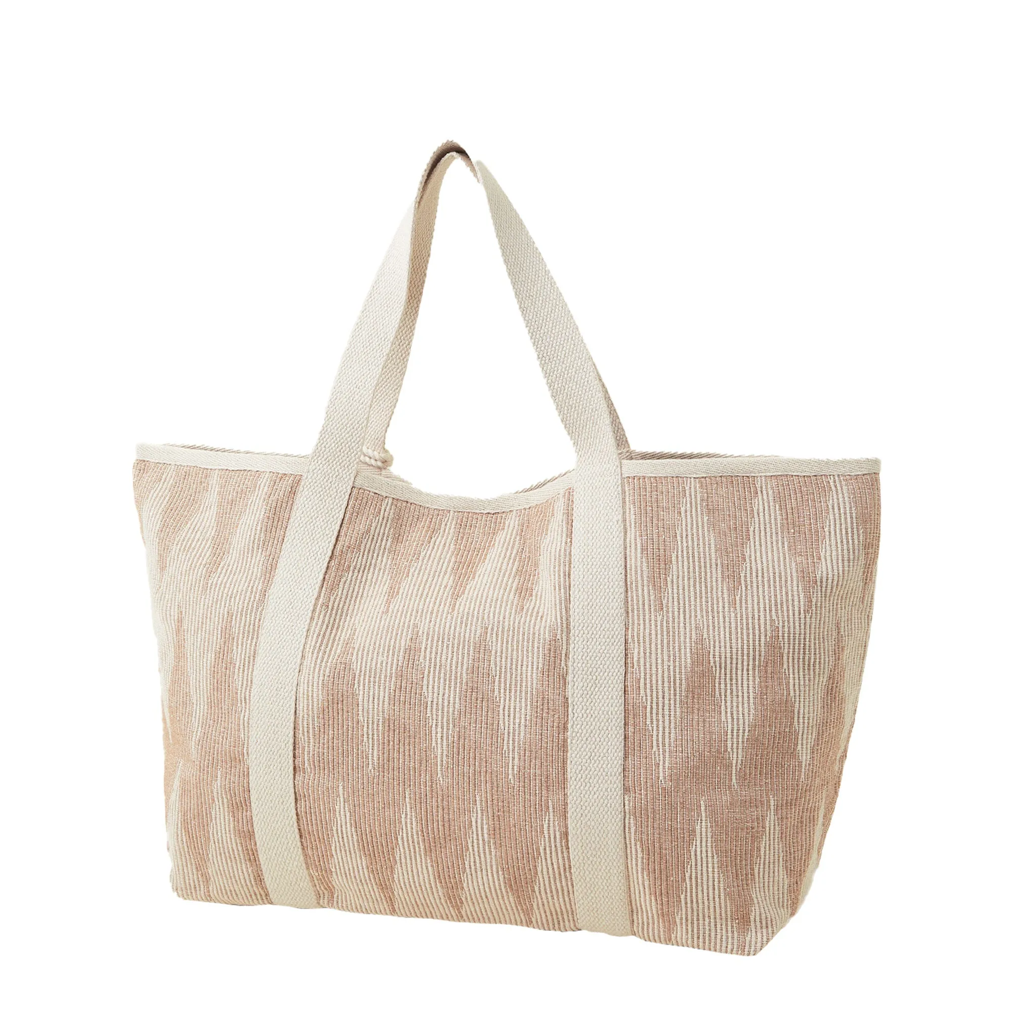 Accessorize London Women's Cream Chevron Beach Bag