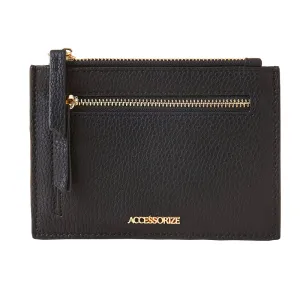 Accessorize London Women's Faux Leather Black Large Functional Cardholder