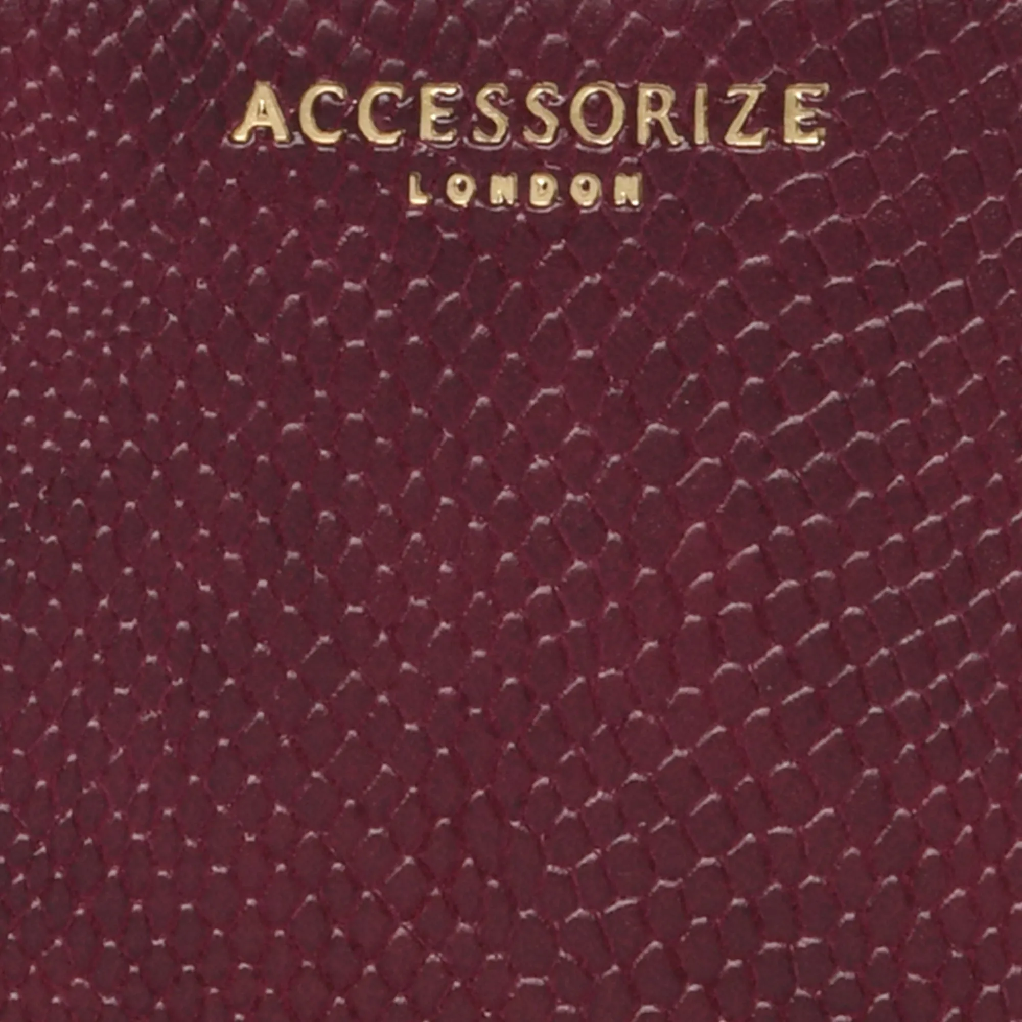 Accessorize London Women's Faux Leather Burgundy Plain Card Holder