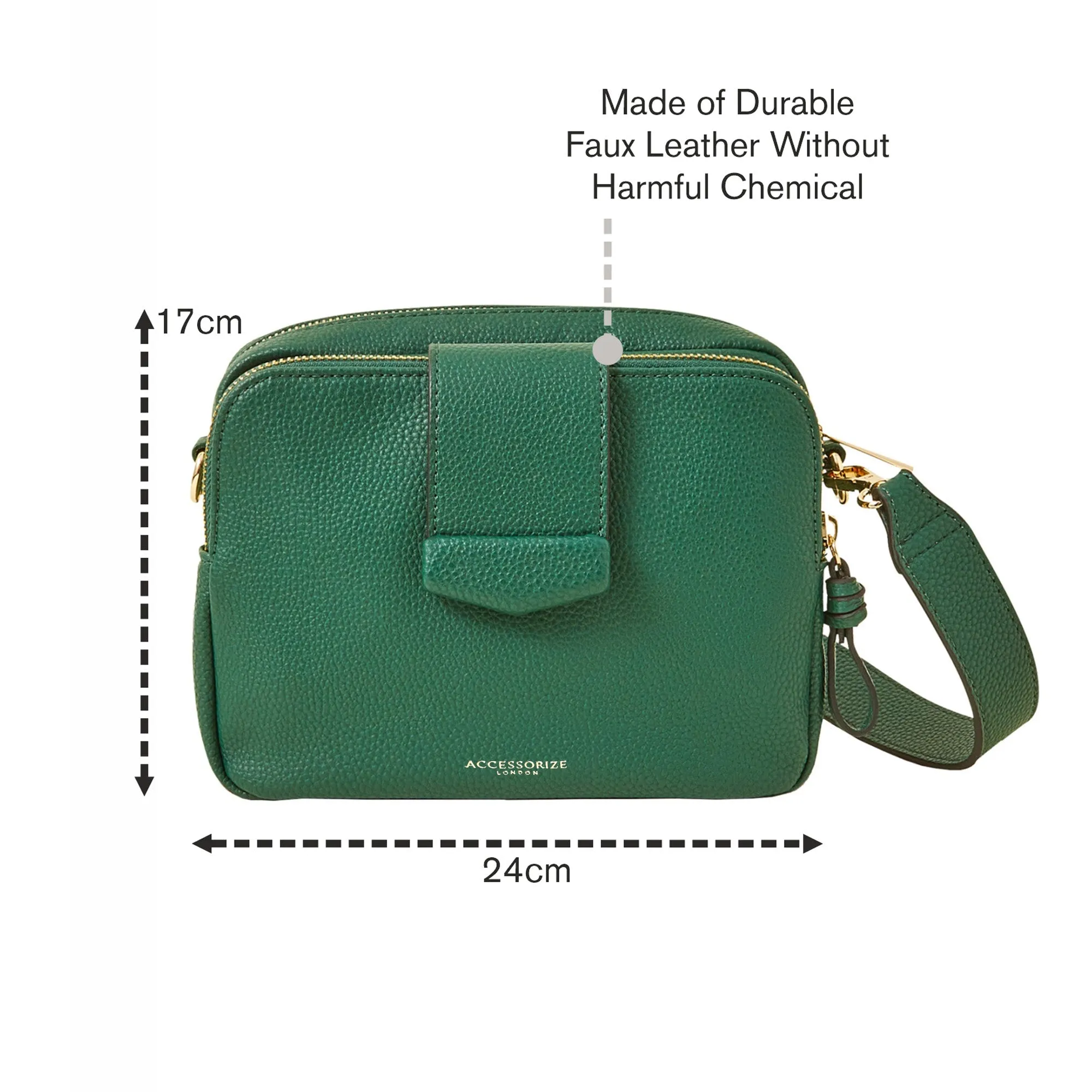 Accessorize London Women's Green Functional Cross-Body Bag