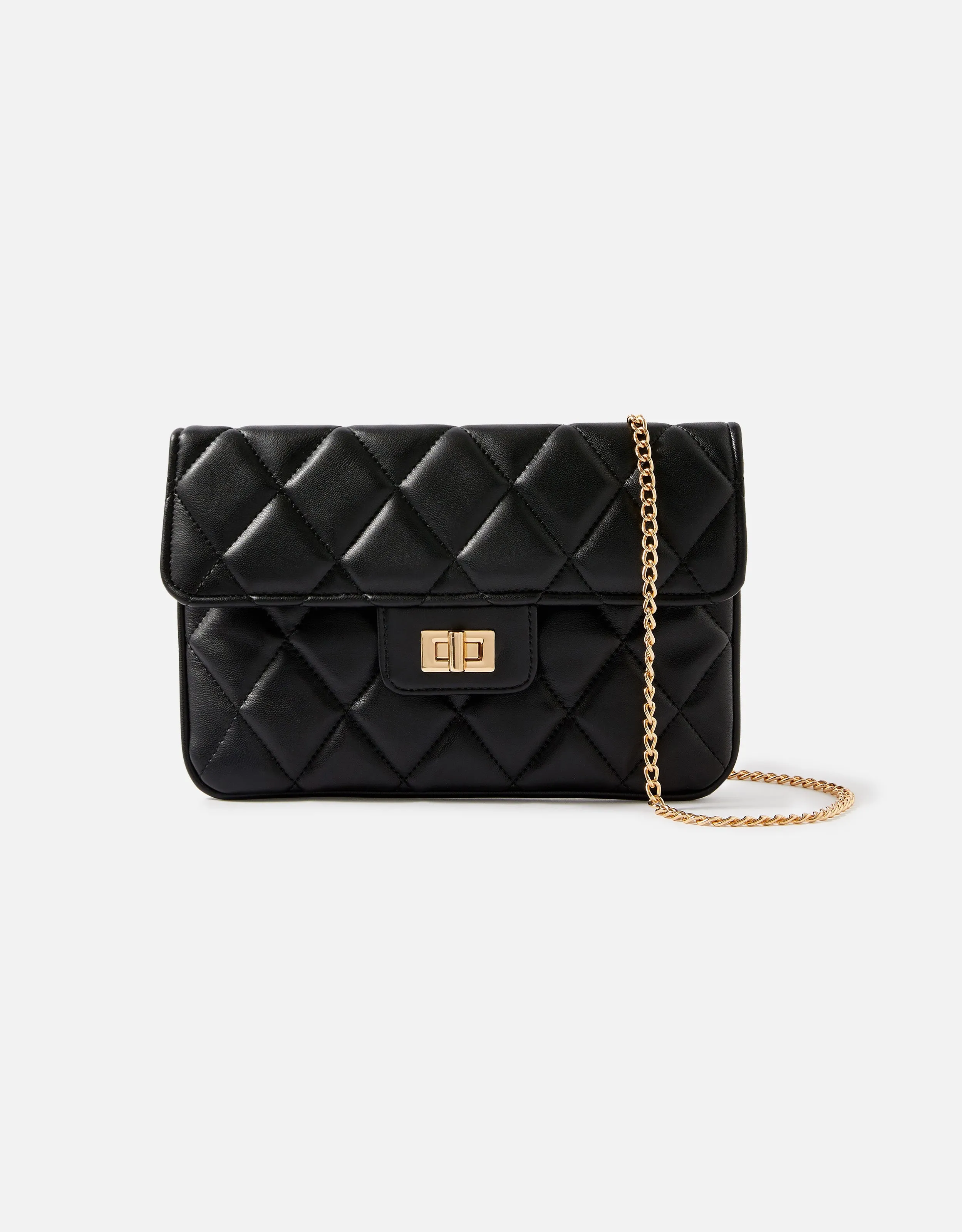 Accessorize London Women's Quilted Clutch Bag-Black