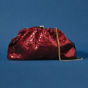 Accessorize London Women's Red Sasha Sequin Clutch