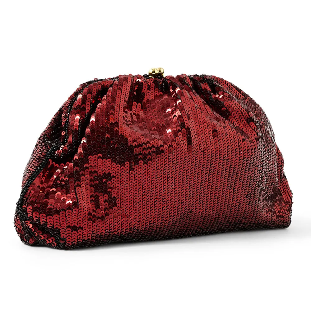 Accessorize London Women's Red Sasha Sequin Clutch