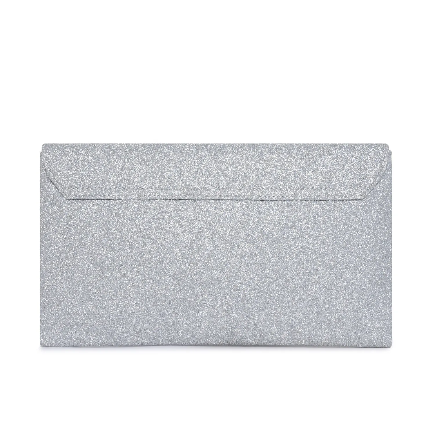 Accessorize London Women's Silver Foil PU Clutch Party bag