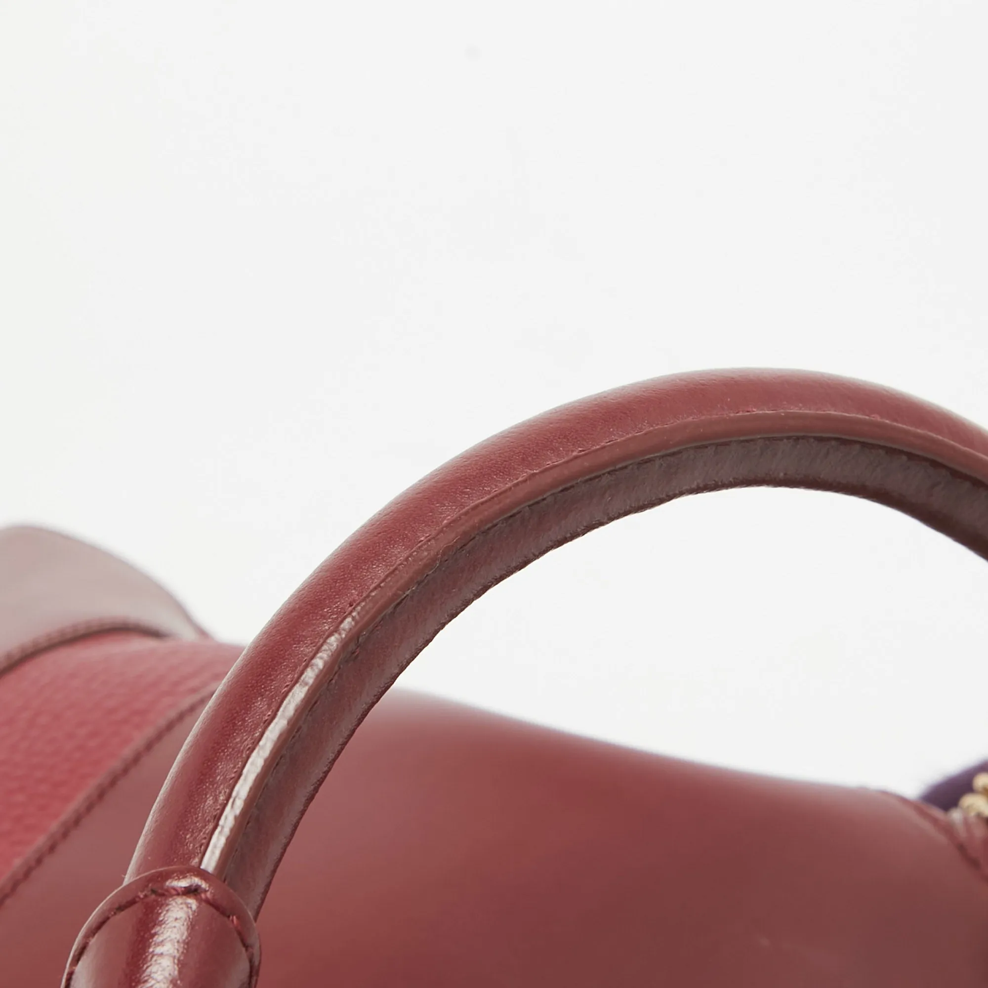 AIGNER Burgundy/Red Leather Charm Tote