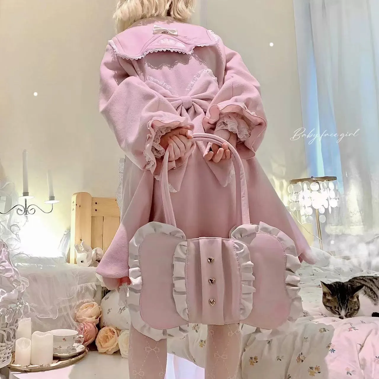 BabyFaceGirl Kawaii Pastel Bow Lolita Bag Cute & Versatile Soft Girl Shoulder Bag