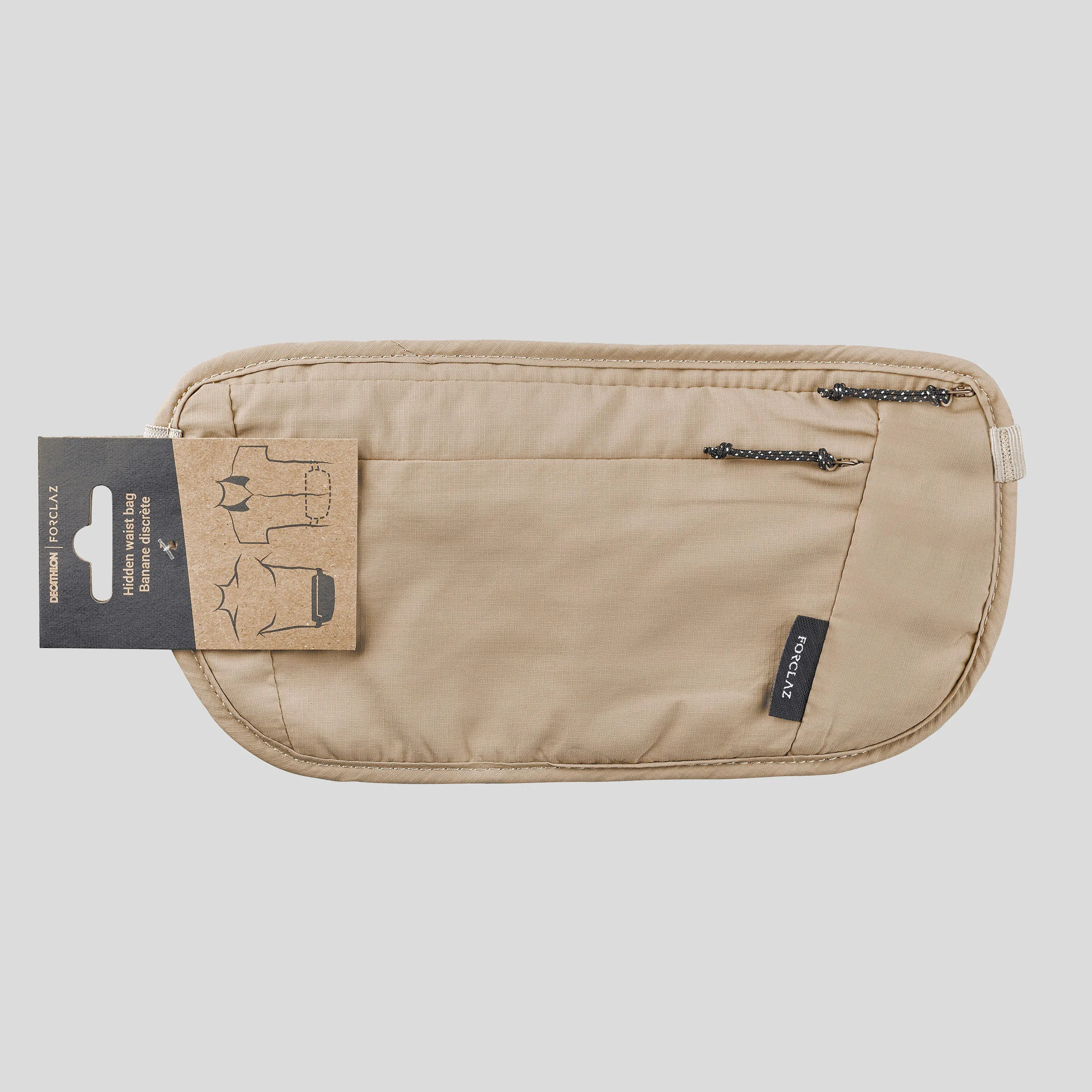 Belt bag Forclaz Travel Discreet RFID, beige