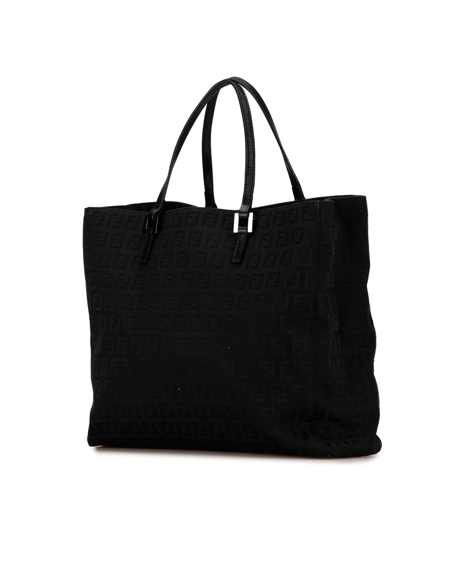 Canvas Tote with Leather Straps and Interior Zip Compartment