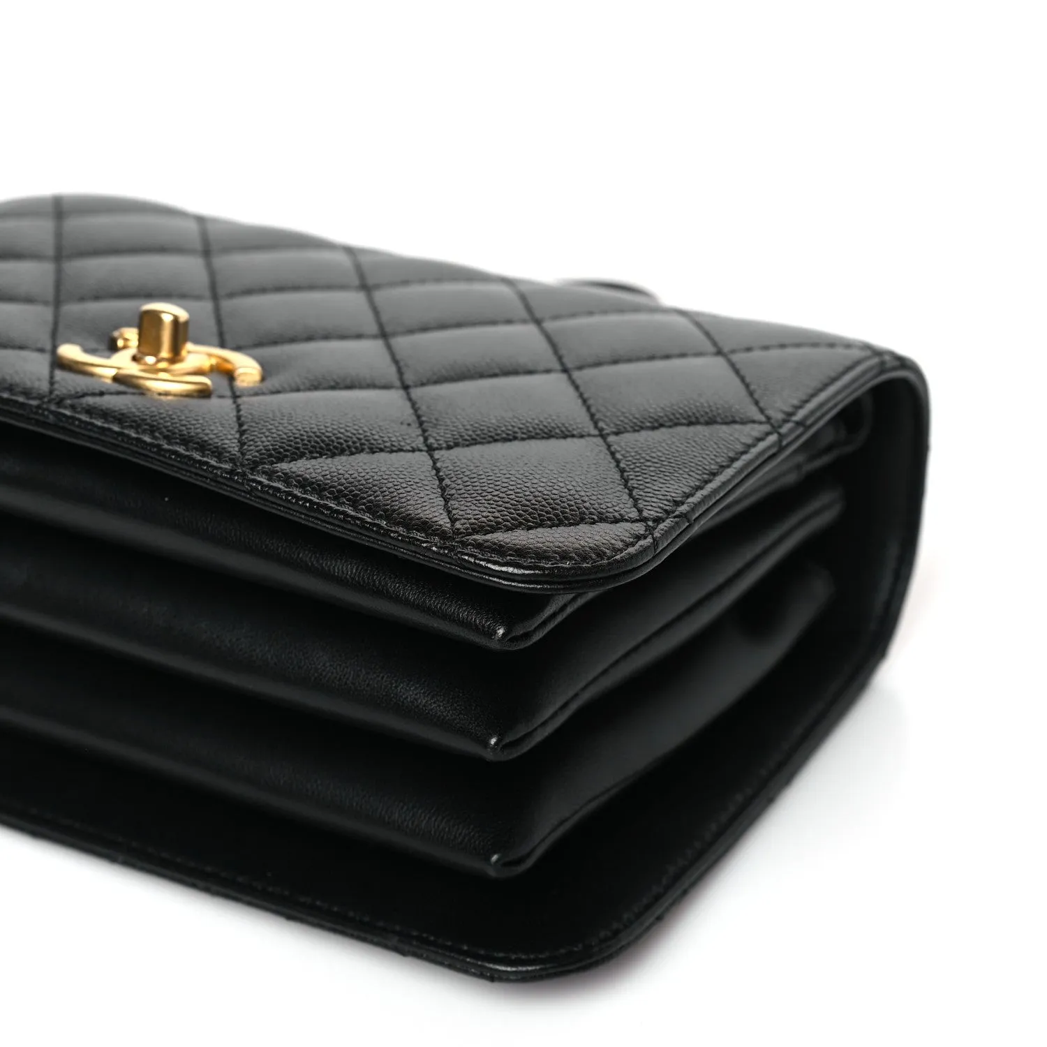 Caviar Quilted Mini Top Handle Flap Black