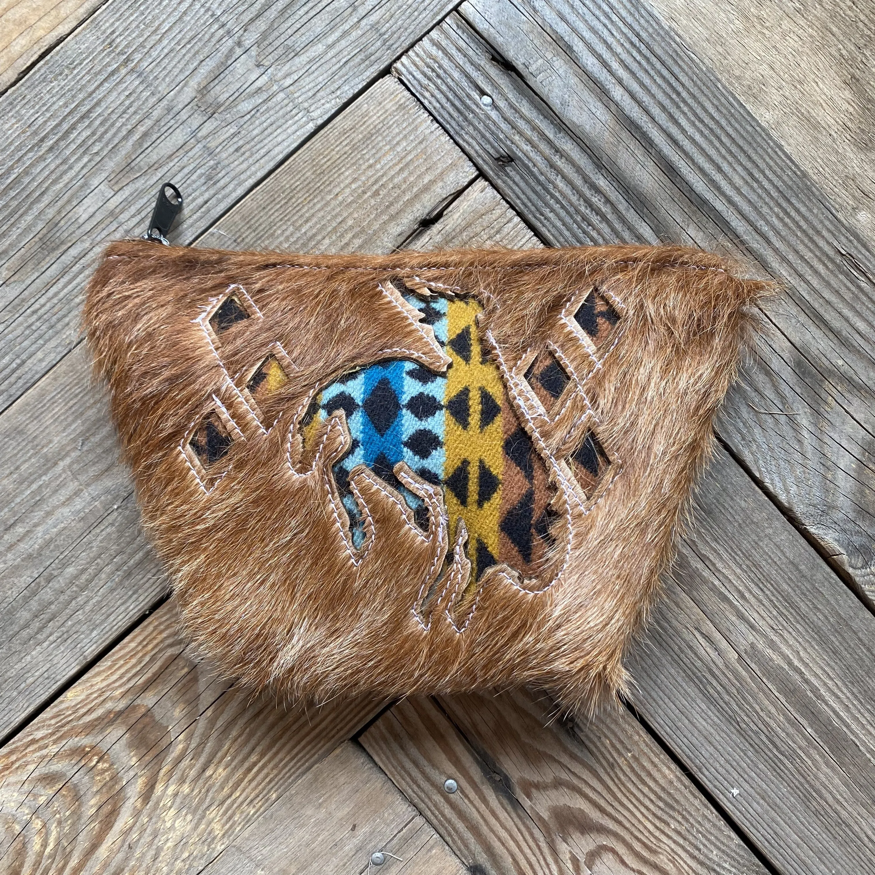 Cowhide & Pendleton Make-Up Bag 04