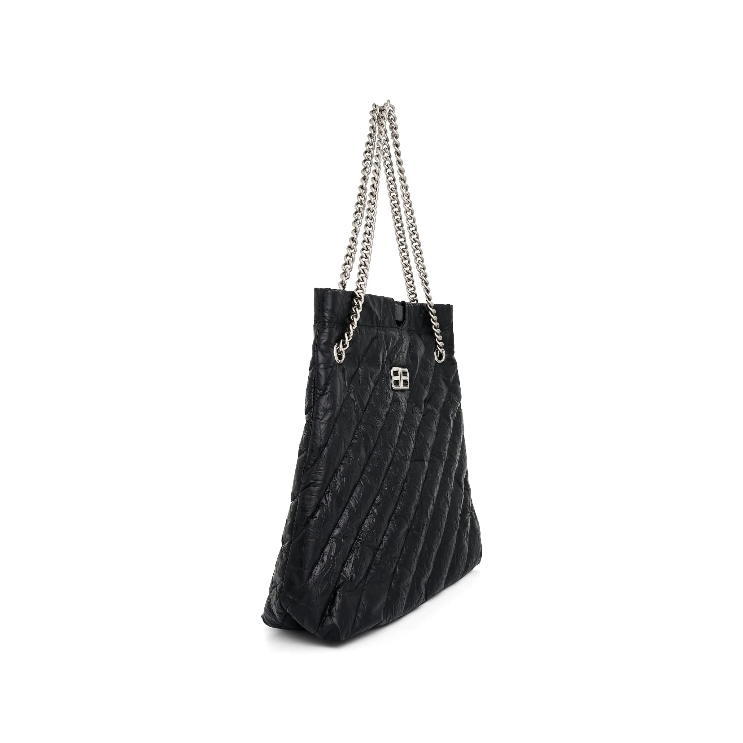 Crush Medium Tote Bag in Black