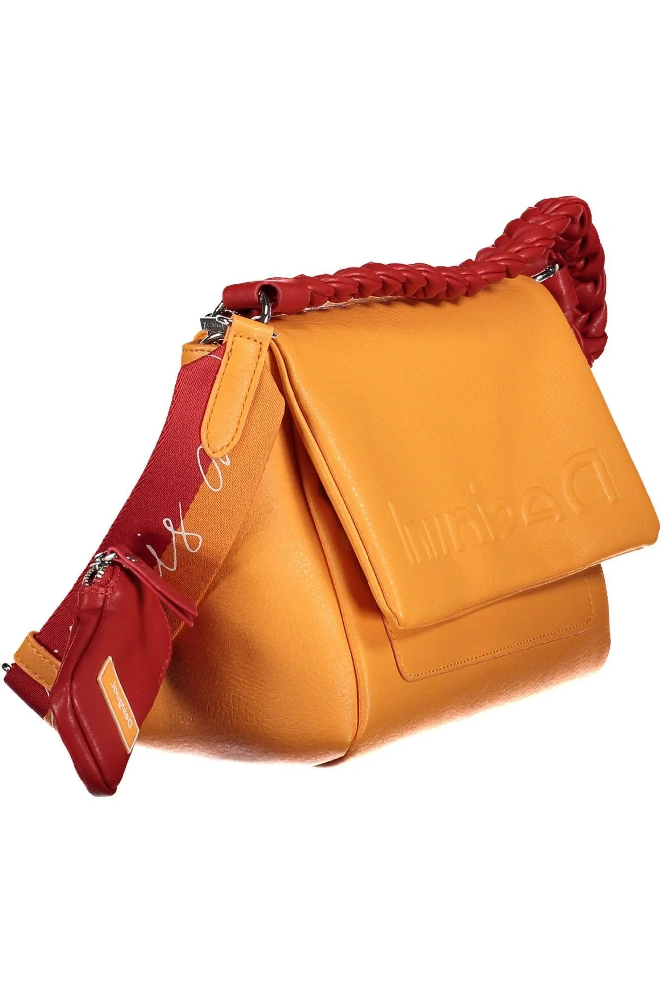 Desigual Chic Orange Shoulder Bag with Contrasting Details