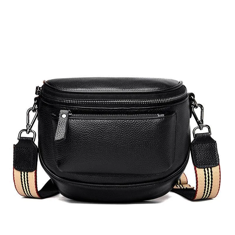 Fashion Lady's Leather One-Shoulder Saddle Bag