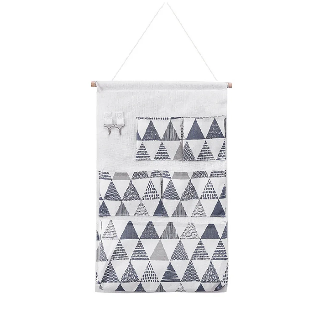 Five Pocket Cotton & Linen Hanging Storage Bag