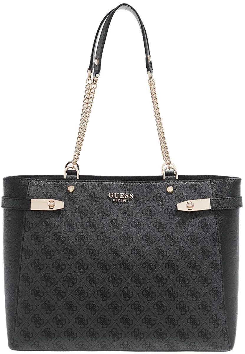 Guess The Zadie Shopper Bag In Coal For Women