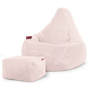 Highback Bean Bag Chair - Ellos Knitted Baby Pink