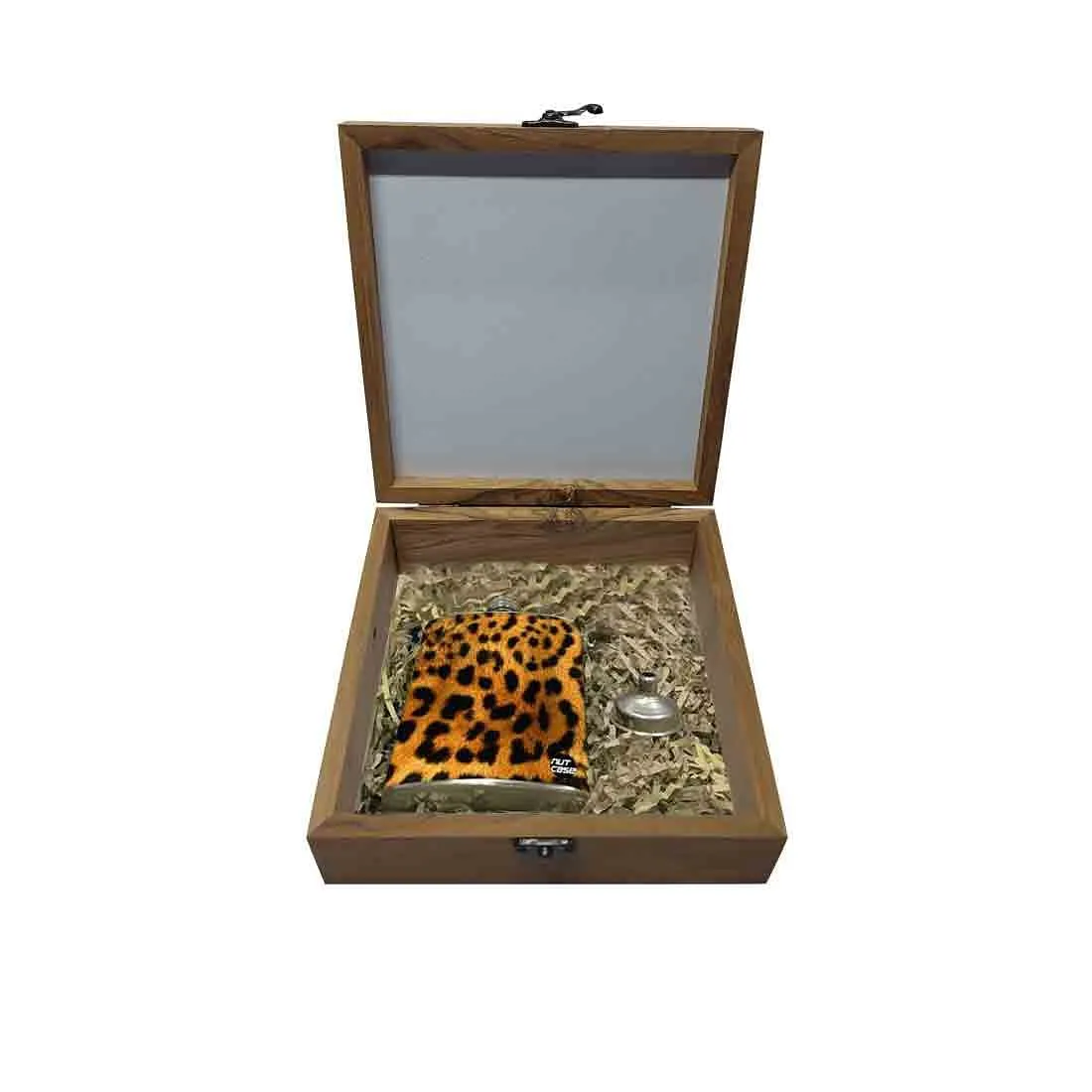 Hip Flask Gift Box -Leopard