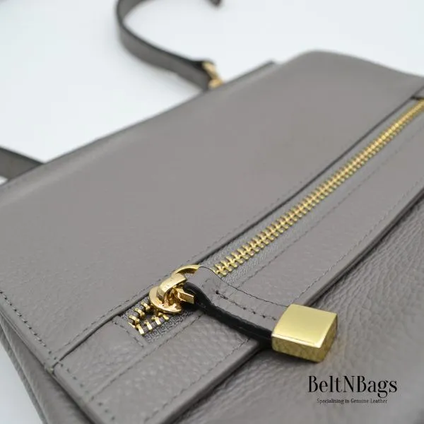 Hunters Hill | Grey Crossbody Leather Bag