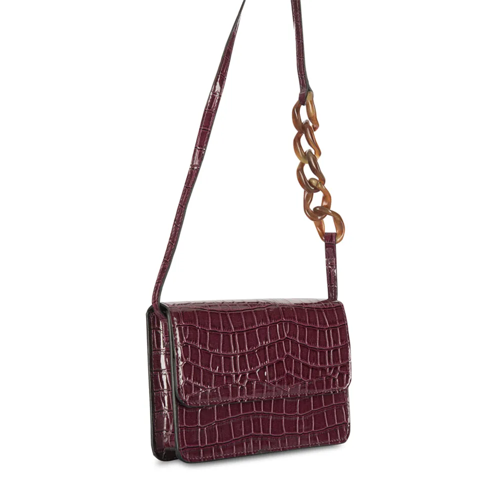 IMARS Stylish Crossbody Rose Bud Cherry For Women & Girls (Baguette) Made With Faux Leather