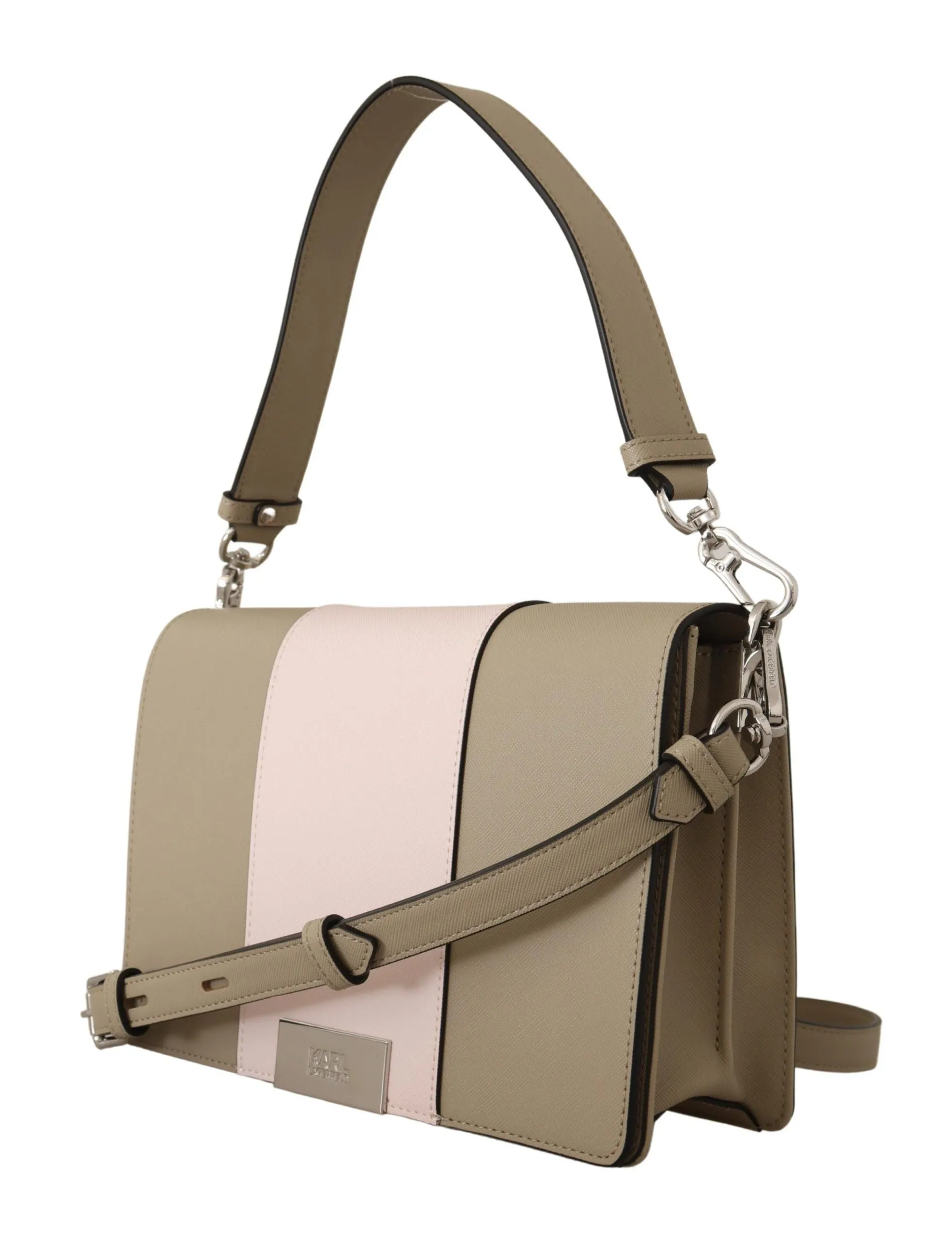 Karl Lagerfeld Chic Sage Shoulder Bag with Dual Straps