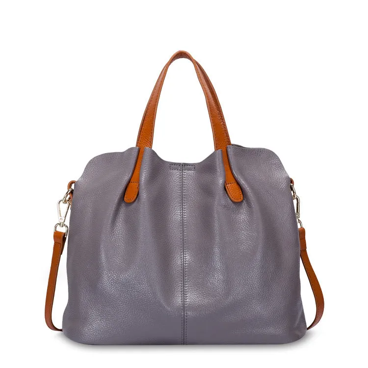 Leather bag mother bag soft leather tote bag