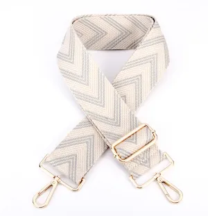 LIGHT BLUE & CREAM CHEVRON CROSSBODY STRAP