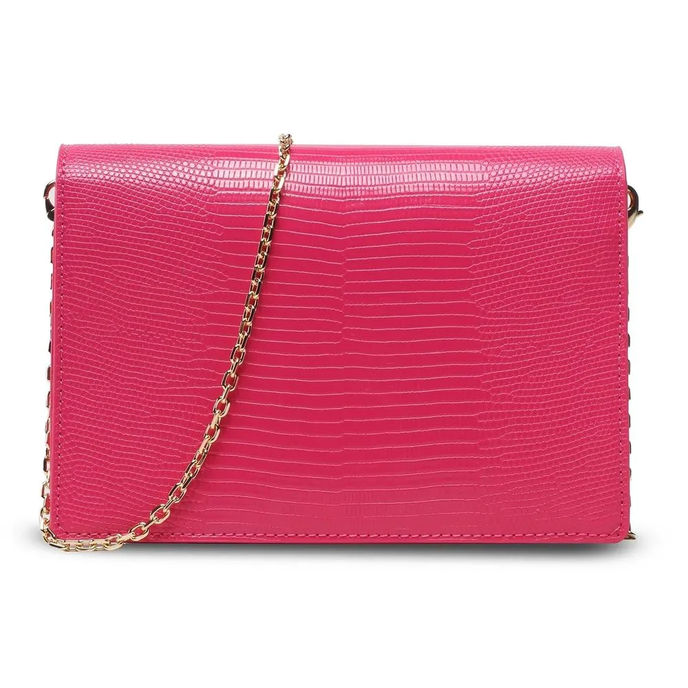 Love Moschino Chic Fuchsia Faux Leather Shoulder Bag