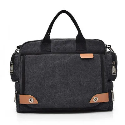 Men Quality Canvas Casual Business Large Capacity Functional Handbag Crossbody Bag