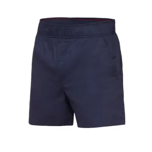 Mens Hard Yakka Elastic Waist Short Navy Cotton Work Wear