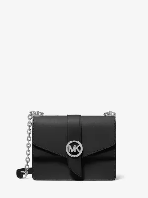 Michael Kors Saffiano Leather Greenwich Small Shoulder Bag, Black