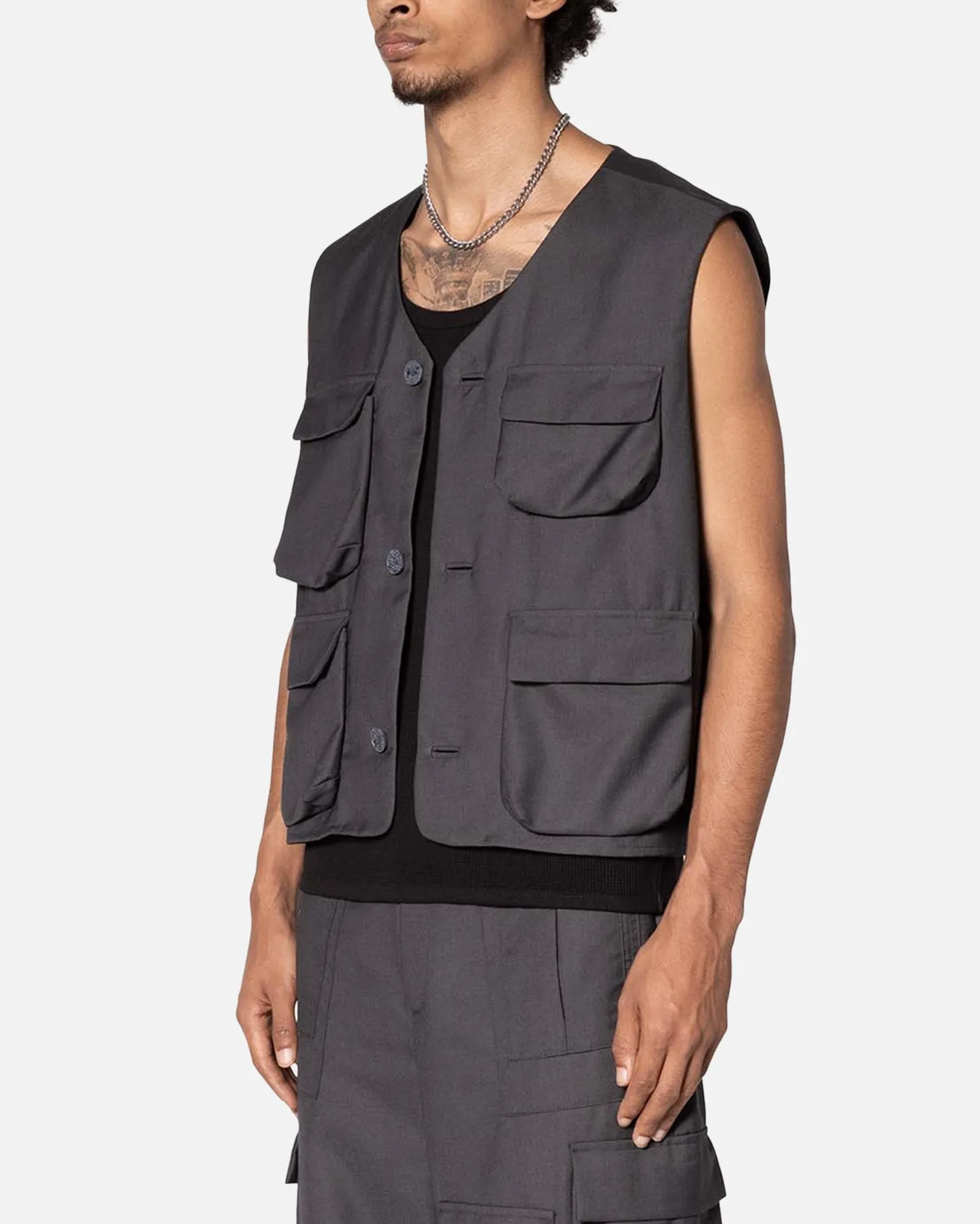 MNML Bounded Gabardine Vest Grey