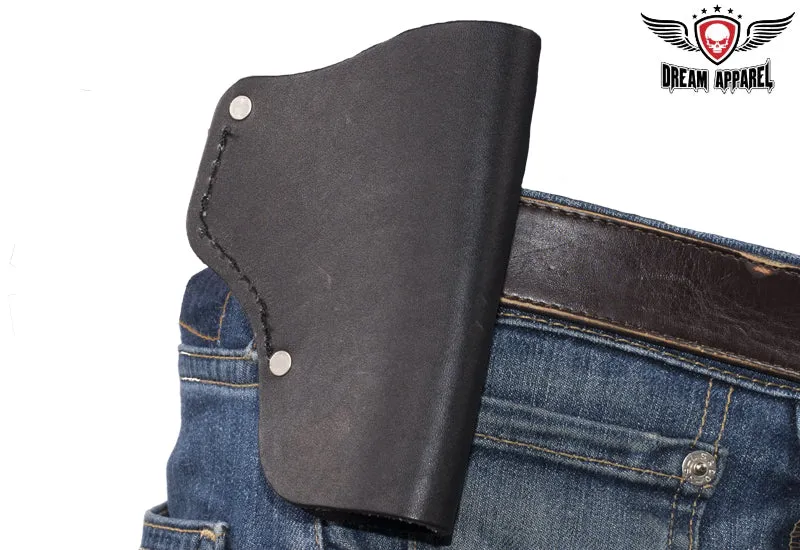 Motorcycle Heavy Duty Leather Saddlebag Gun Holster Fits All Styles