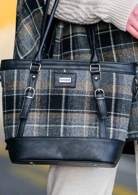 Mucros Kelly Bag | Black Gray Check