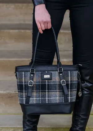 Mucros Kelly Bag | Black Gray Check