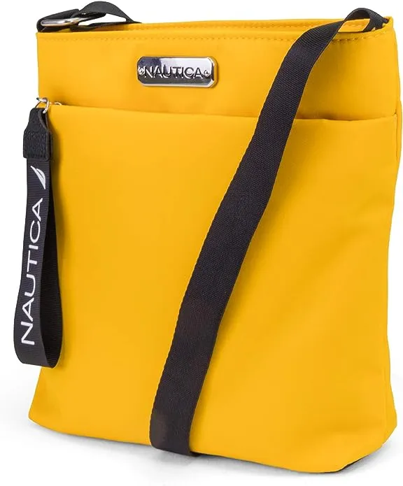 Nautica Diver Nylon Small Purse Crossbody Bag with Adjustable Shoulder Strap, Yellow