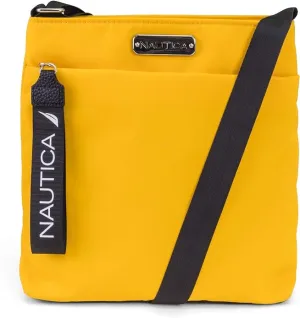 Nautica Diver Nylon Small Purse Crossbody Bag with Adjustable Shoulder Strap, Yellow