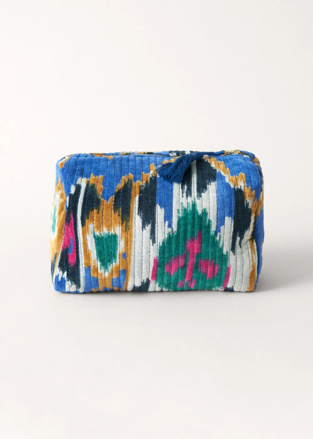 PARVEZ SMUDGE VELVET WASH BAG - BLUE