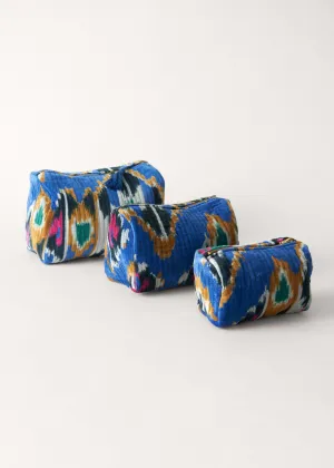 PARVEZ SMUDGE VELVET WASH BAG - BLUE