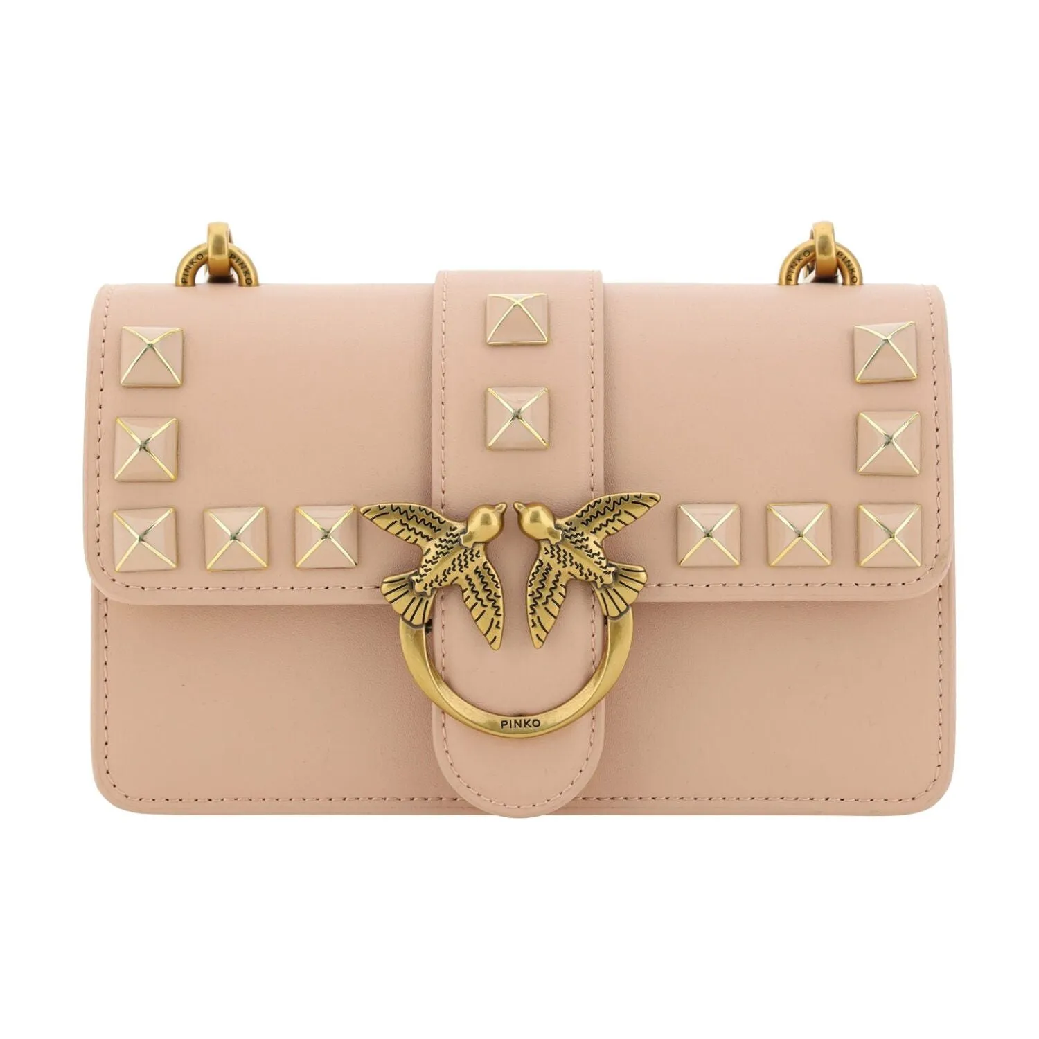 PINKO Chic Pink Cipria Mini Love Shoulder Bag