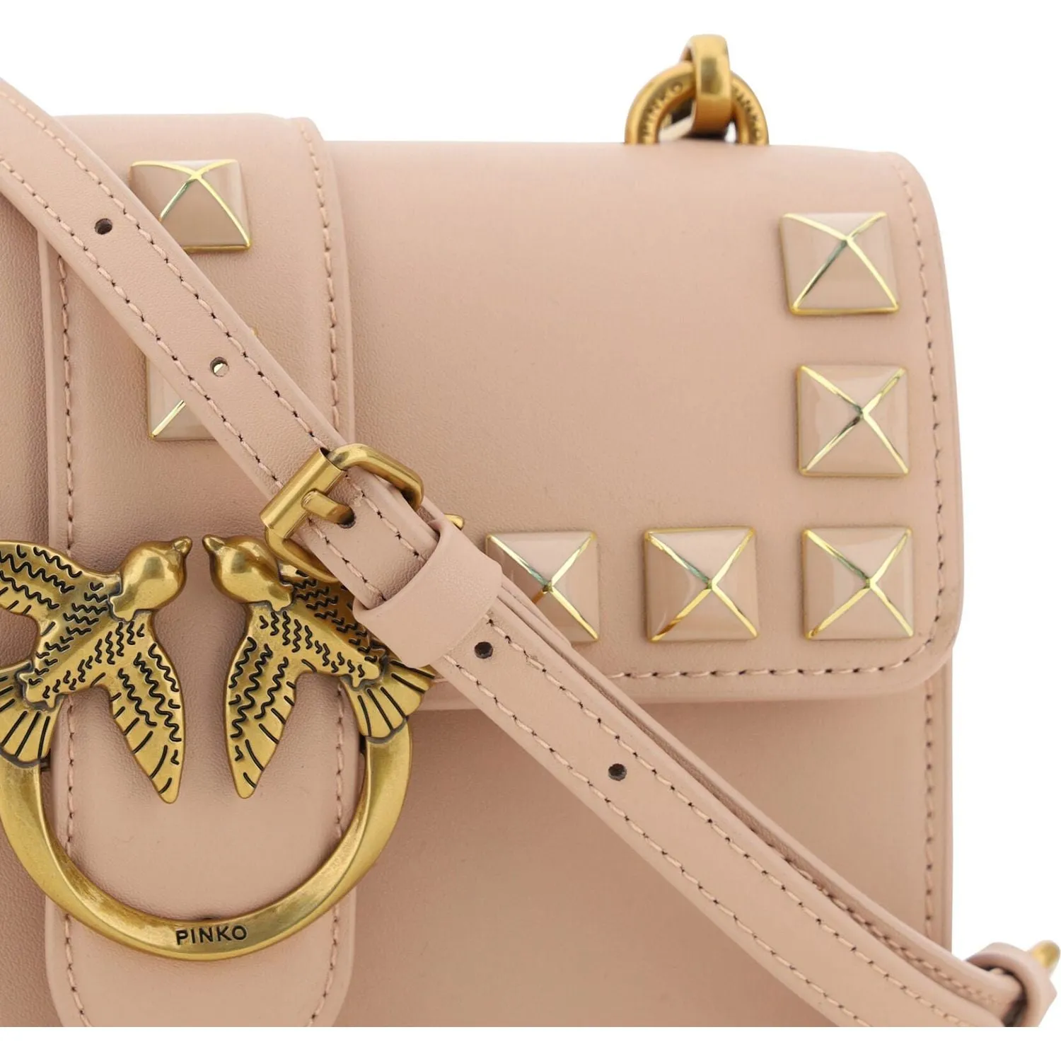 PINKO Chic Pink Cipria Mini Love Shoulder Bag