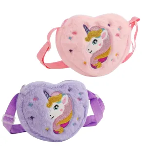 Plush Heart Shaped Crossbody Bags