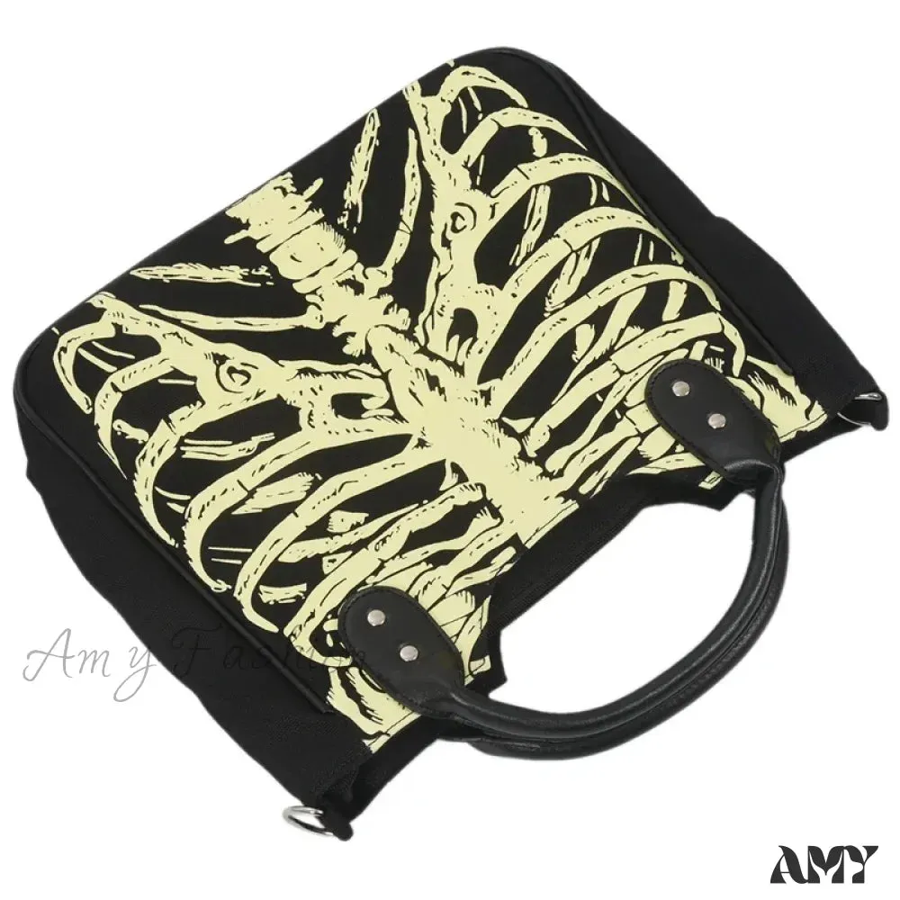 Punk Skeleton Designer Rock Fashion Bag Gothic Skulls Female Luminous Crossbody Bones Casual