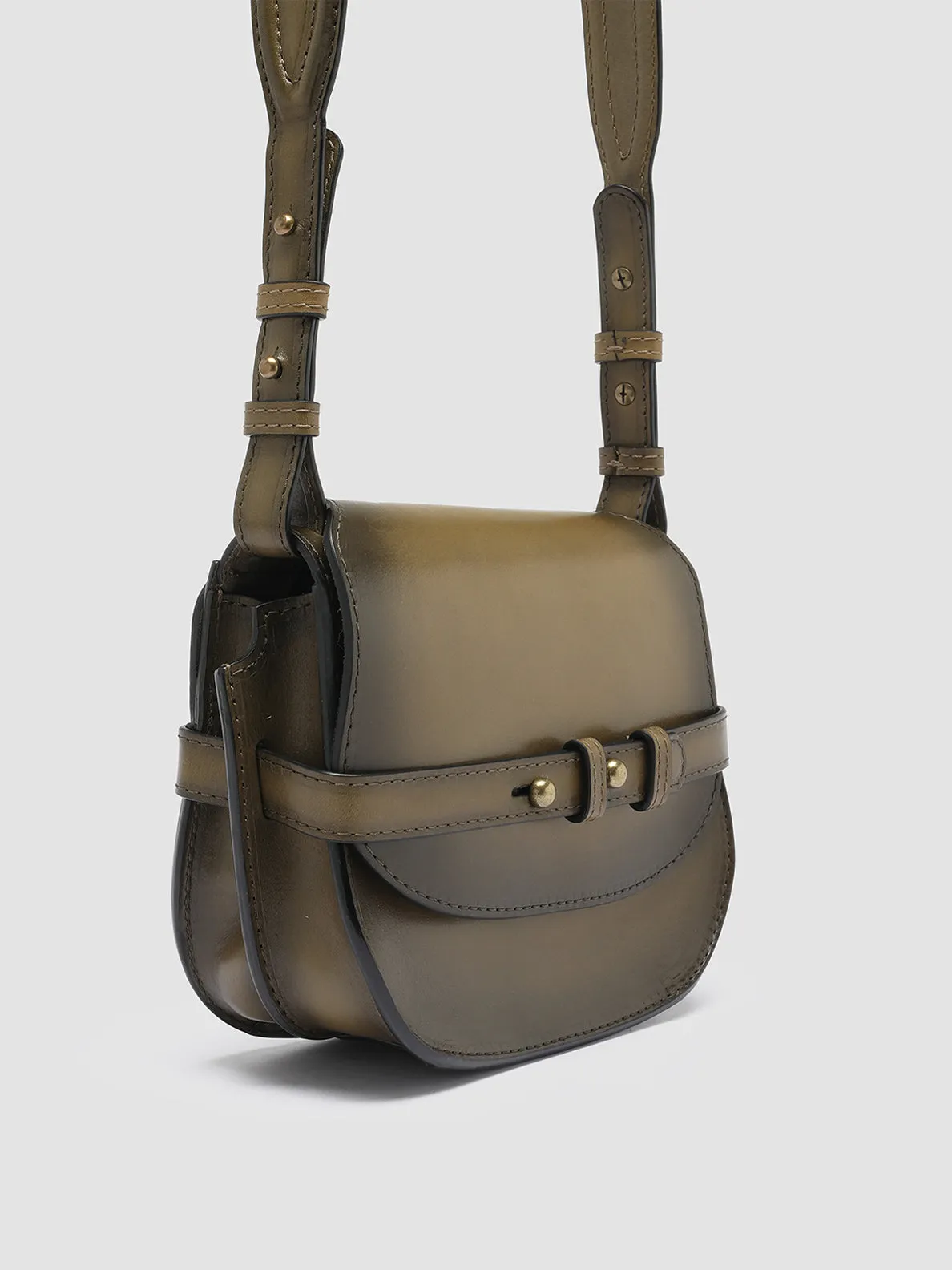 SADDLE 010 - Green Leather Crossbody Bag